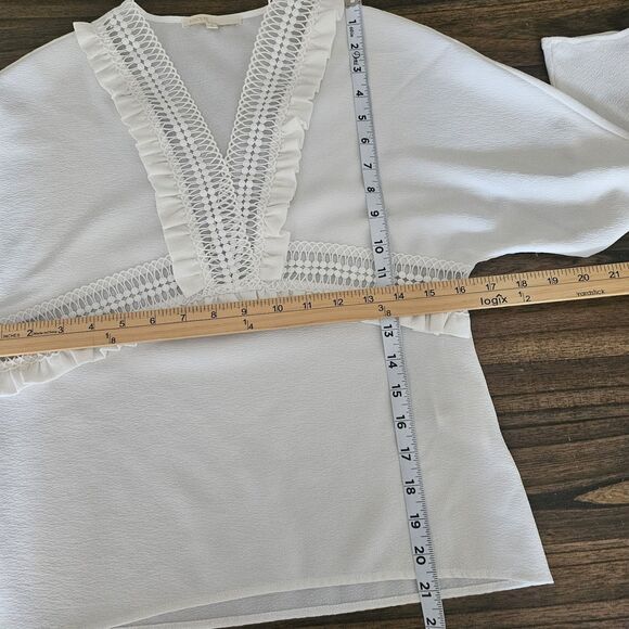 Maje White Viscose Blouse Size 1 – runs small, best fits US Women's XS. - Picture 7 of 9